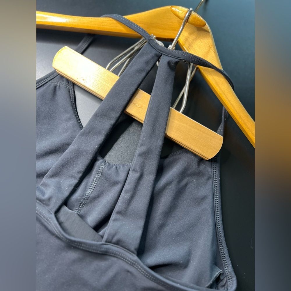 Fabletics Solid Black Diara Peplum Performance Ta… - image 8